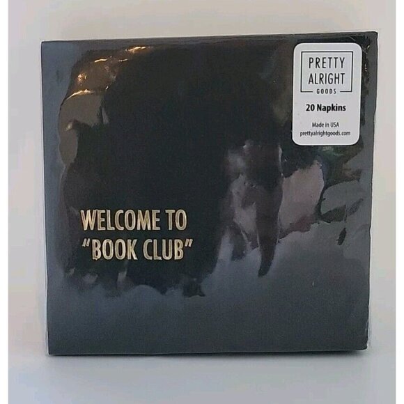 Pretty Alright Goods Welcome To "Book Club" Cocktail Napkin 20 Napkins Black USA - Picture 1 of 5